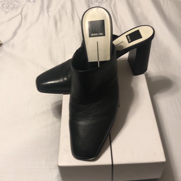 Dolce Vita Black Leather Mules - Picture 3 of 5